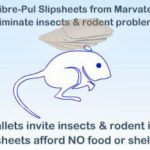 Photo showing that fibre-pul slipsheets from Marvatex eliminate insects and rodent problems because they provide no food or shelter for critters unlike wooden pallets